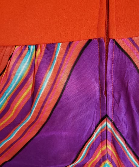 【tiny yearn】1970’s Oriental Pattern Maxi Dress