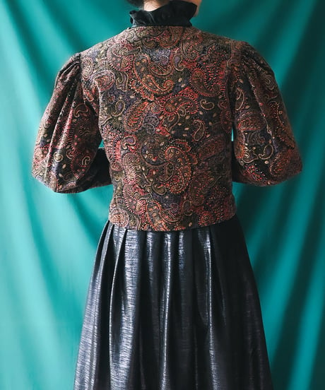 【Seek an nur】Italy Paisley Velours Puff Jacket