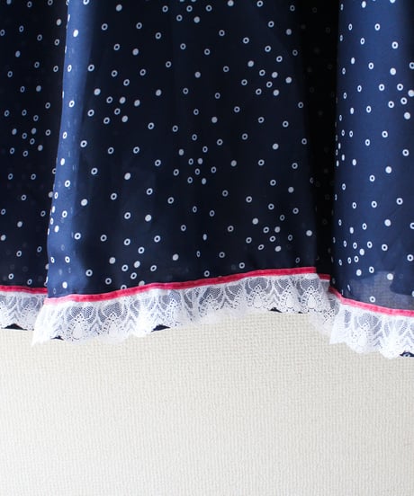 【Seek an nur】Euro Dot Lace Sheer Maxi Dress