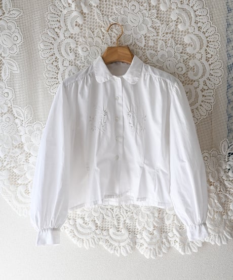【Seek an nur】⁡1900~20's Embroidered Night Blouse