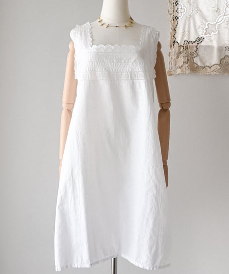 【Seek an nur】1900-20's antique cotton night dress