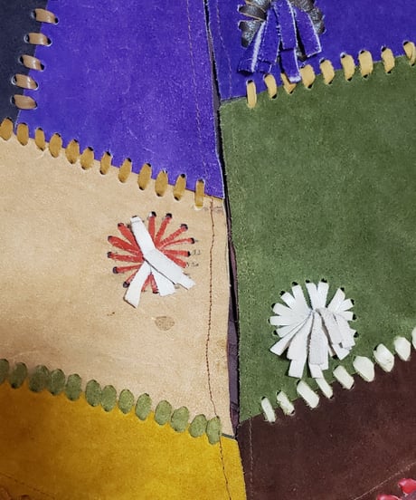 【tiny yearn】1970's Vintage Patchwork Suede Cape