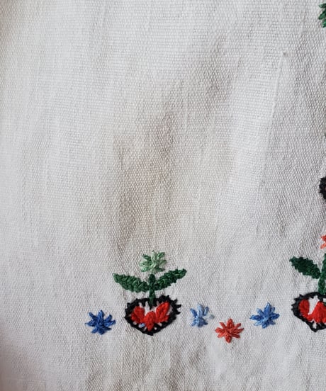 【Seek an nur】Euro Embroidered linen waist apron