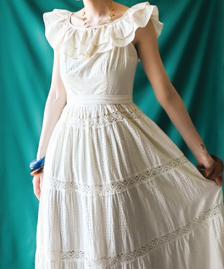 【Seek an nur】1970's Vera Mont Paris Maxi Dress