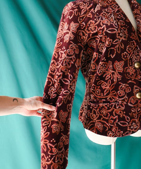 【Seek an nur】USA Paisley Velours Tailored Jacket
