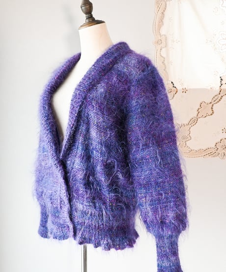 【Seek an nur】Fancy Mohair Knit Cardigan