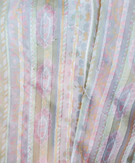 【tiny yearn】Frill Design Mulch Stripe Sheer Blouse