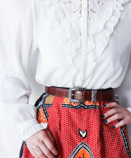 【Seek an nur】Frill Lace White Blouse