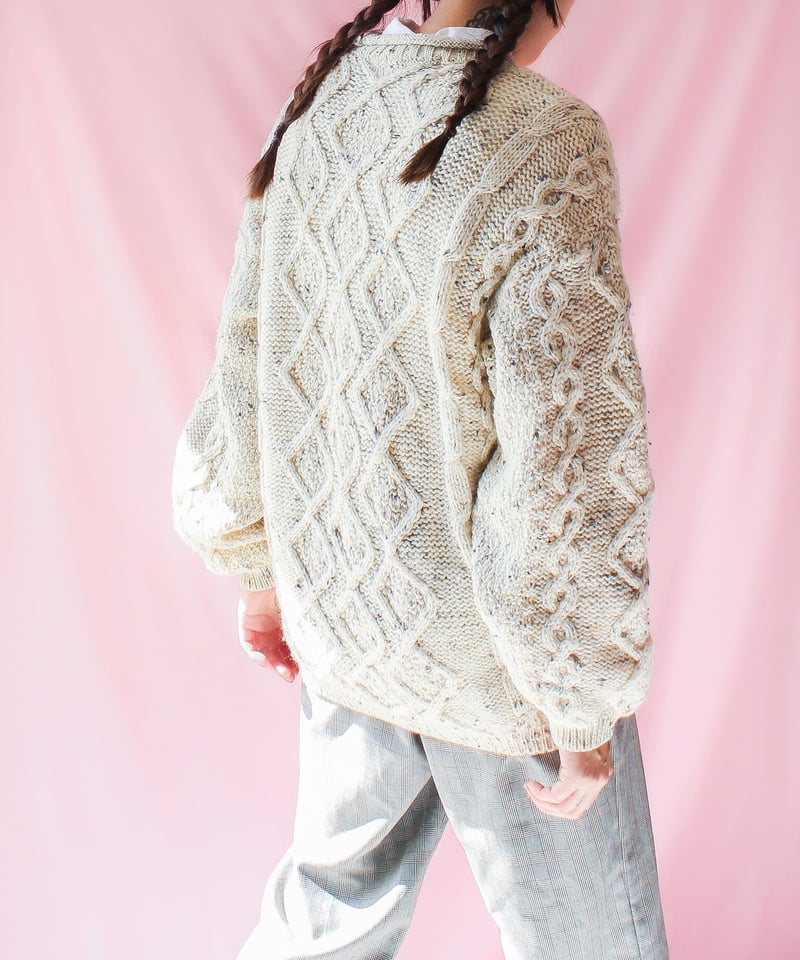Boxy cable cheap knit sweater