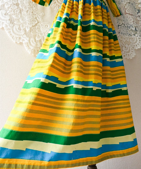 【tiny yearn】African Batik Flare Maxi Dress
