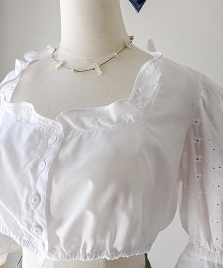 【Seek an nur】Euro cropped puff dirndl blouse