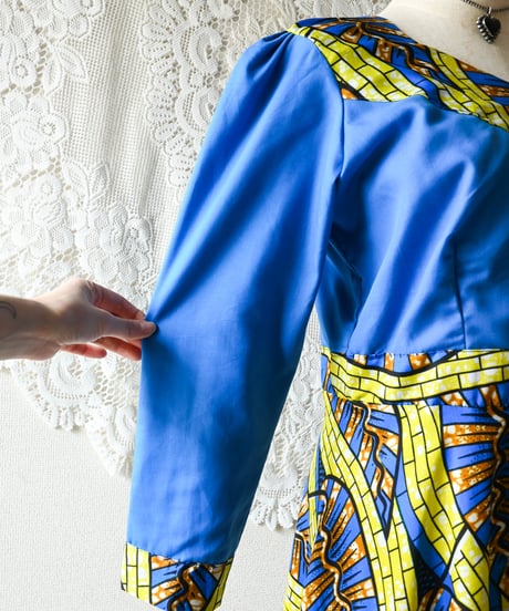 【tiny yearn】African Batik Flare Maxi Dress