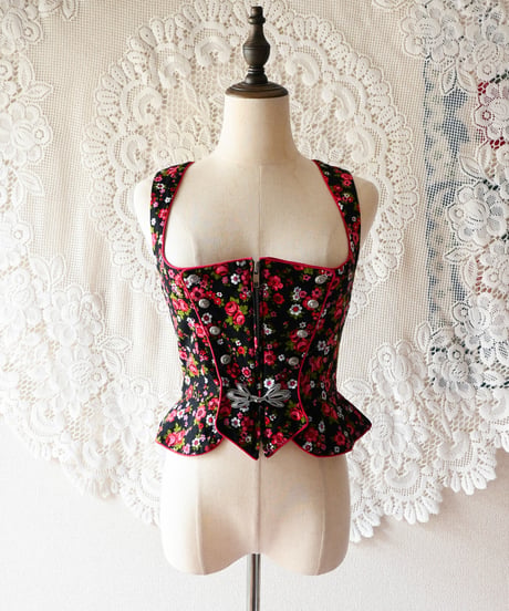 【tiny yearn】Tyrolean Floral Dirndl Bodices Vest