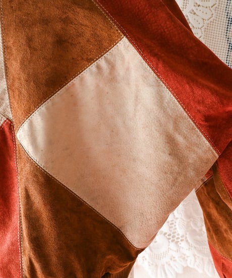 【tiny yearn】1970's Vintage Patchwork Suede Tops