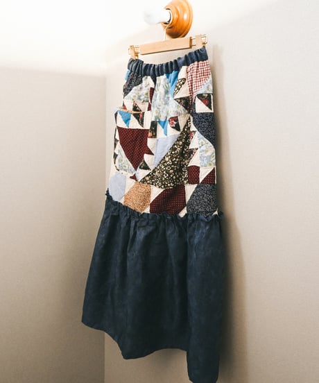 【tiny yearn】Crazy Quilted Patchwork Skirt