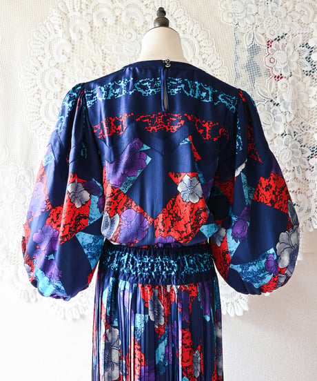 【tiny yearn】Diane Freis Pleated Maxi Dress
