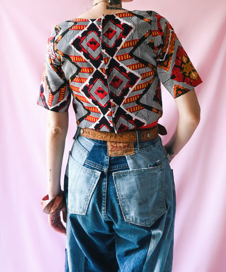 【tiny yearn】African Batik Cropped Tops