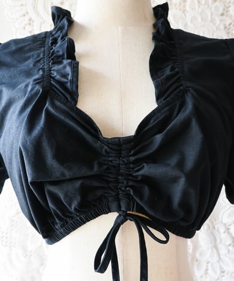 【Seek an nur】Euro Cropped Frill Dirndl Blouse