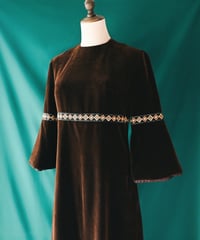【Seek an nur】1970's Euro Velour Maxi Dress