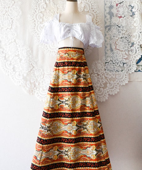 【tiny yearn】Euro Batik Wrap Maxi Skirt
