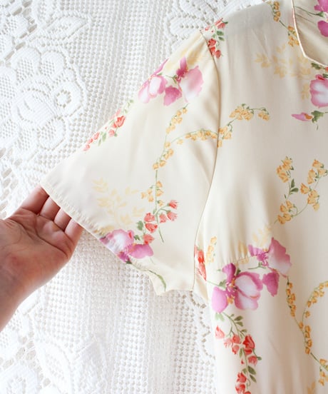 【Seek an nur】Watercolor Floral Shirt Maxi Dress