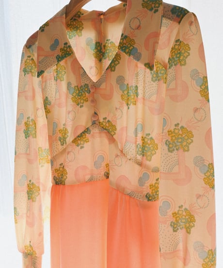 【tiny yearn】1970's Floral Geometric Maxi Dress