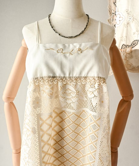 【Seek an nur】Vintage lace fabric cami dress