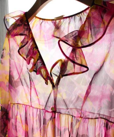 【tiny yearn】1970‘s Art Glow Sheer Night Gown