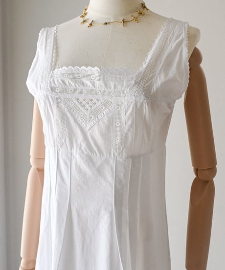 【Seek an nur】1900-20's antique cotton night dress