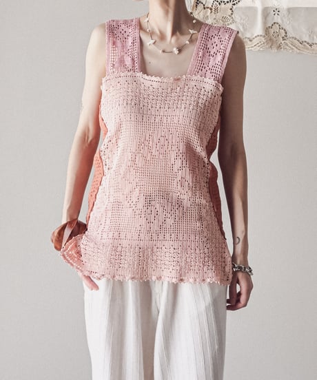 【Seek an nur】Vintage cotton crochet tops