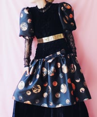 【tiny yearn】Germany Velours Shirring Dot Dress