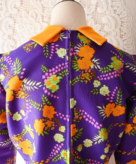 【tiny yearn】1970's Euro Floral Mini Dress