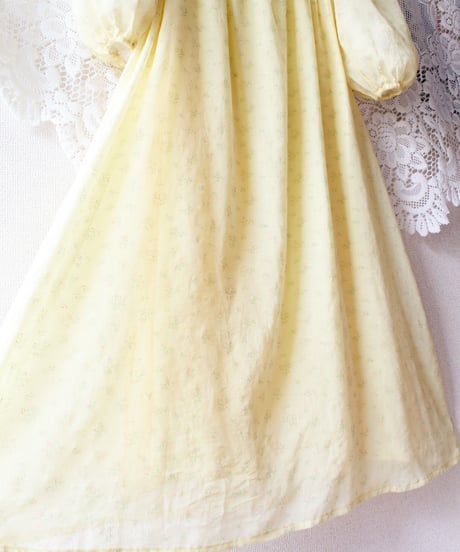 【tiny yearn】1970's USA Floral Lace Sheer Maxi Dress