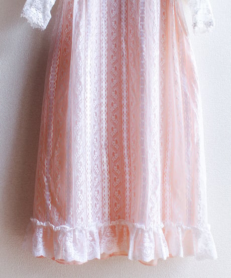 【Seek an nur】1970's Vintage White Lace Long Dress