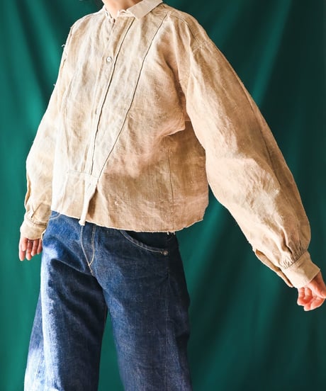 【Seek an nur】French Antique Linen Smock
