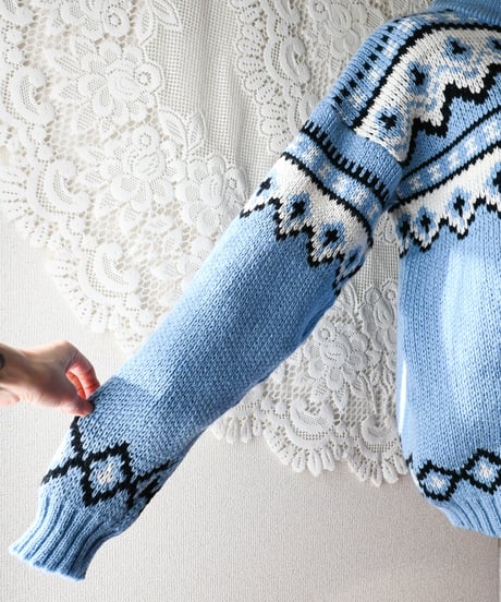 【Seek an nur】Norway Over Knit Sweater