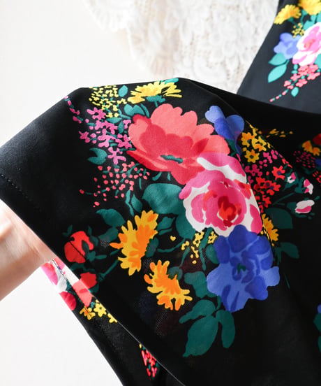 【tiny yearn】1970's Euro Floral Maxi Skirt