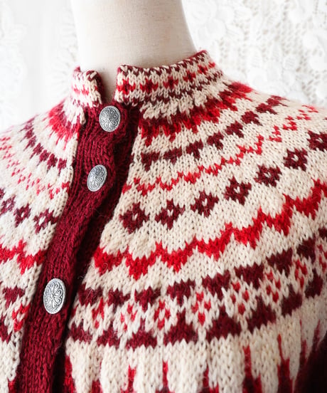 【tiny yearn】Norway Jacquard Hand Knit Cardigan