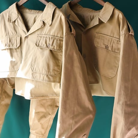 【Seek an nur】Greece Military Cropped Shirt/Beige