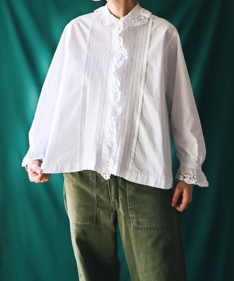 【Seek an nur】French Antique Cotton Night Blouse