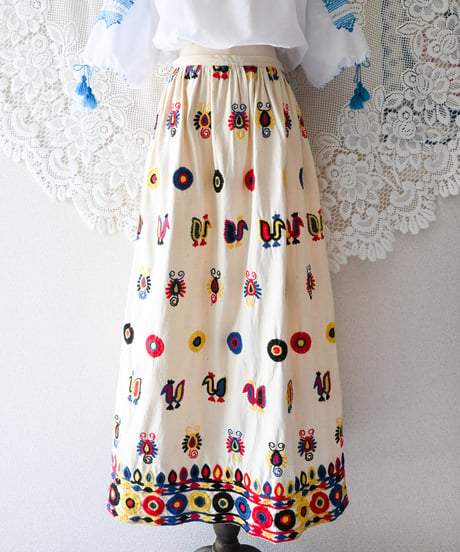 【tiny yearn】1970's Embroidered Ethnic Maxi Skirt