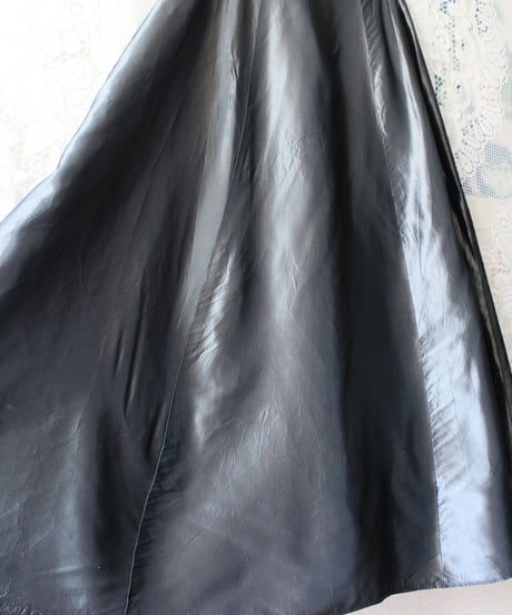 【tiny yeran】Metallic Gray Flare Long Skirt