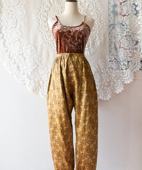 【Seek an nur】Euro Paisley Satin Easy Pants