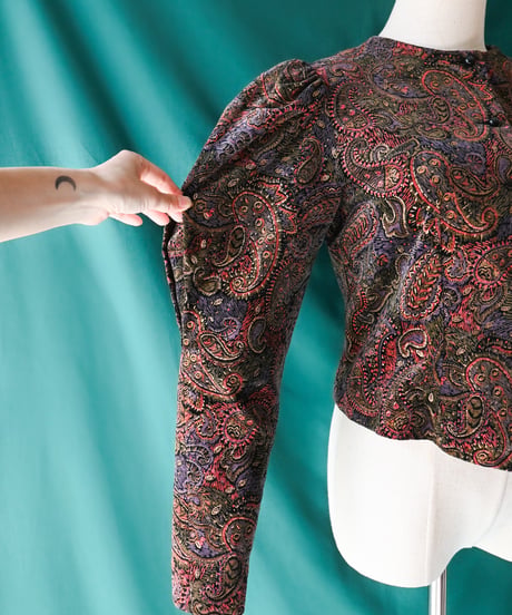 【Seek an nur】Italy Paisley Velours Puff Jacket