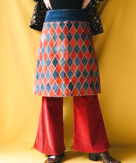 【tiny yearn】1970's Vintage Patchwork Suede Skirt