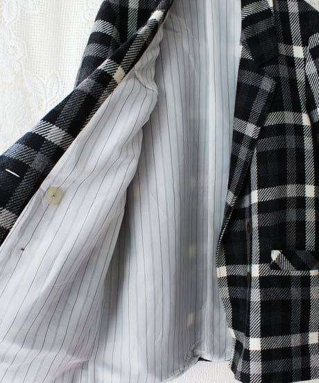 【Seek an nur】Euro Check Wool Tailored Over Jacket