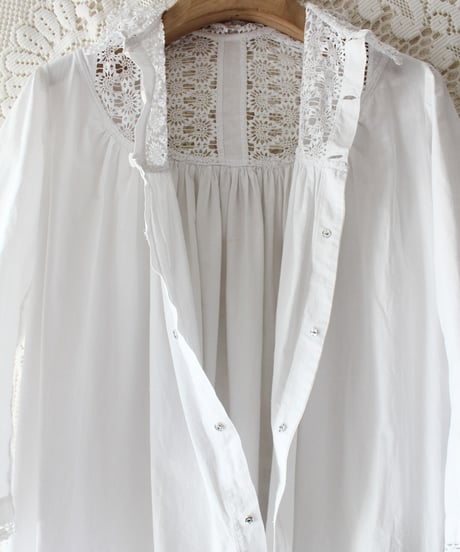 【Seek an nur】French Antique Hand Lace Flare Night Dress