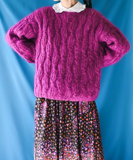 【tiny yearn】Lace Mohair Knit Sweater