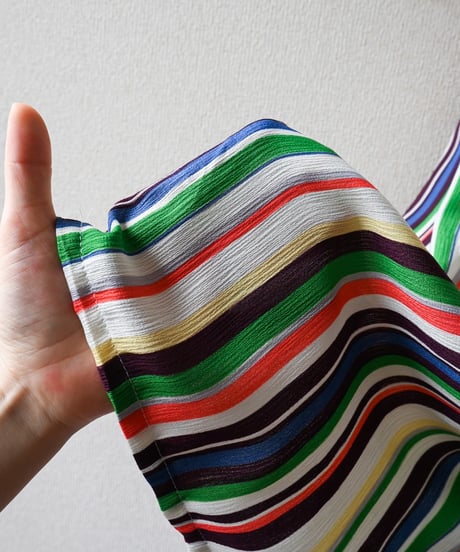 【tiny yearn】Mulch Stripe Sheer Wide Pants