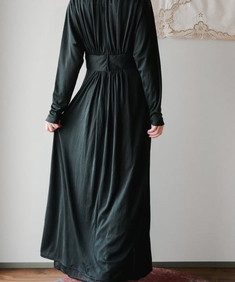 【Seek an nur】German black gather maxi dress